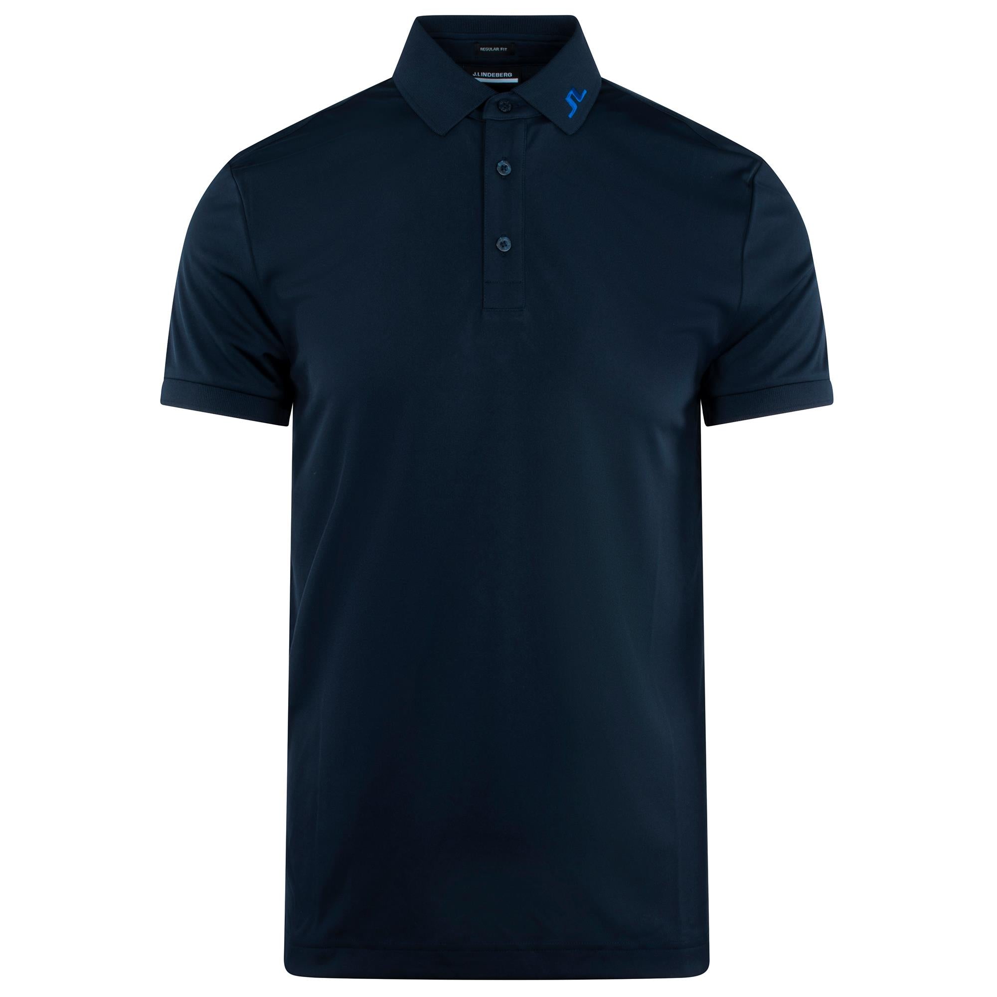 J Lindeberg KV Print Mens Golf Polo Shirt Glitch Bridge Blue